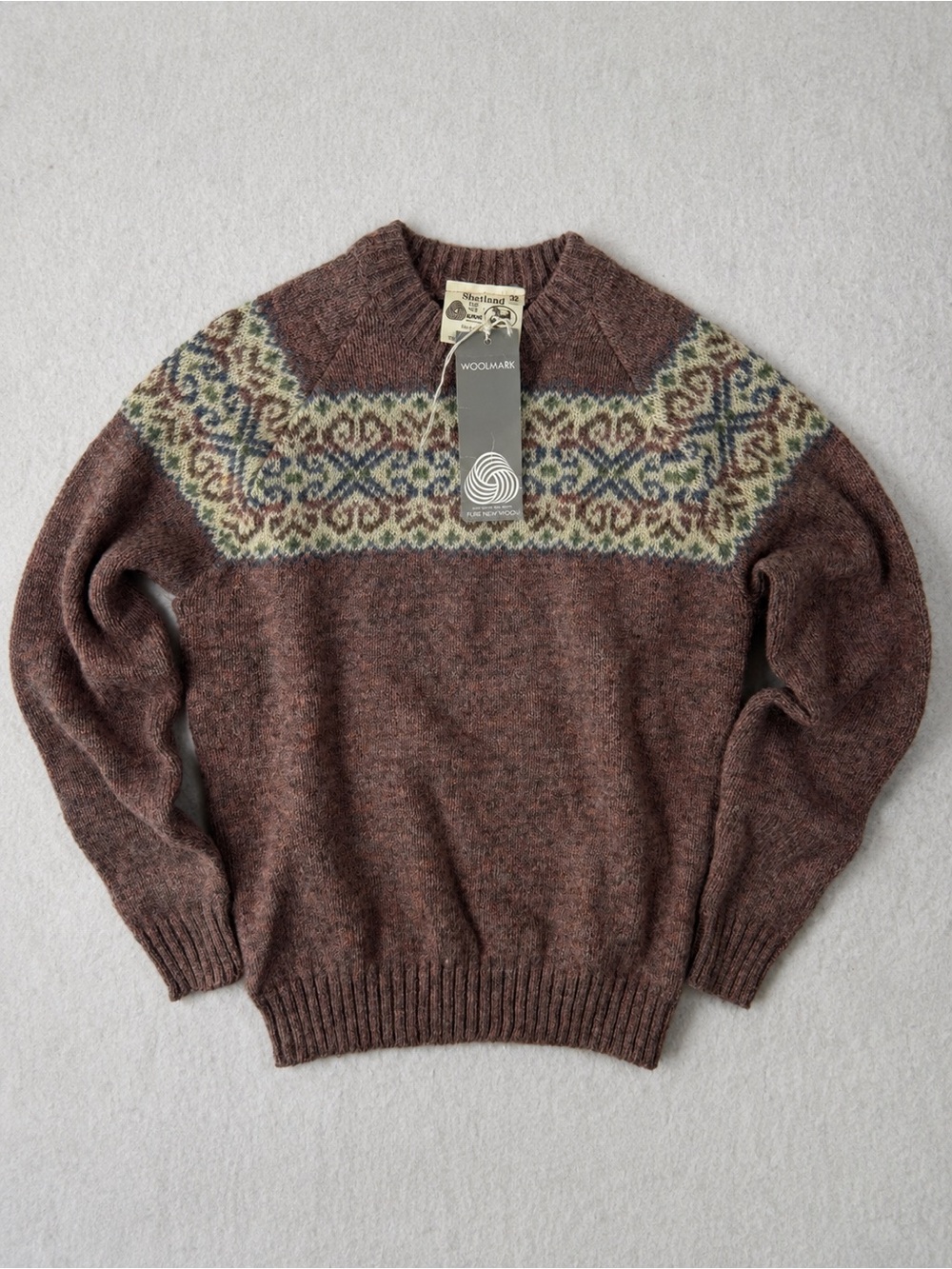 Shetland Fair Isle Wool‎ Sweater Girls 7/8 Made In Scotland NWT